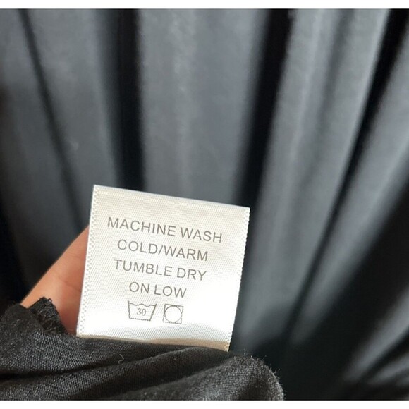 People Of Leisure Midi Dress Black Color Long Sleeves Ruffles Knit Size XL - Picture 5 of 7